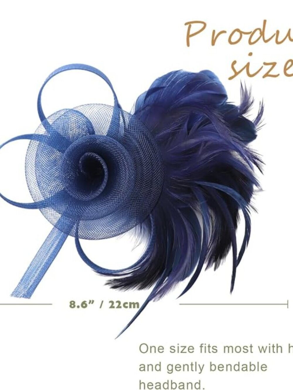 Fascinators Hats for Women Tulle Feather Tea Party Fascinator Hats - Picture 4 of 7